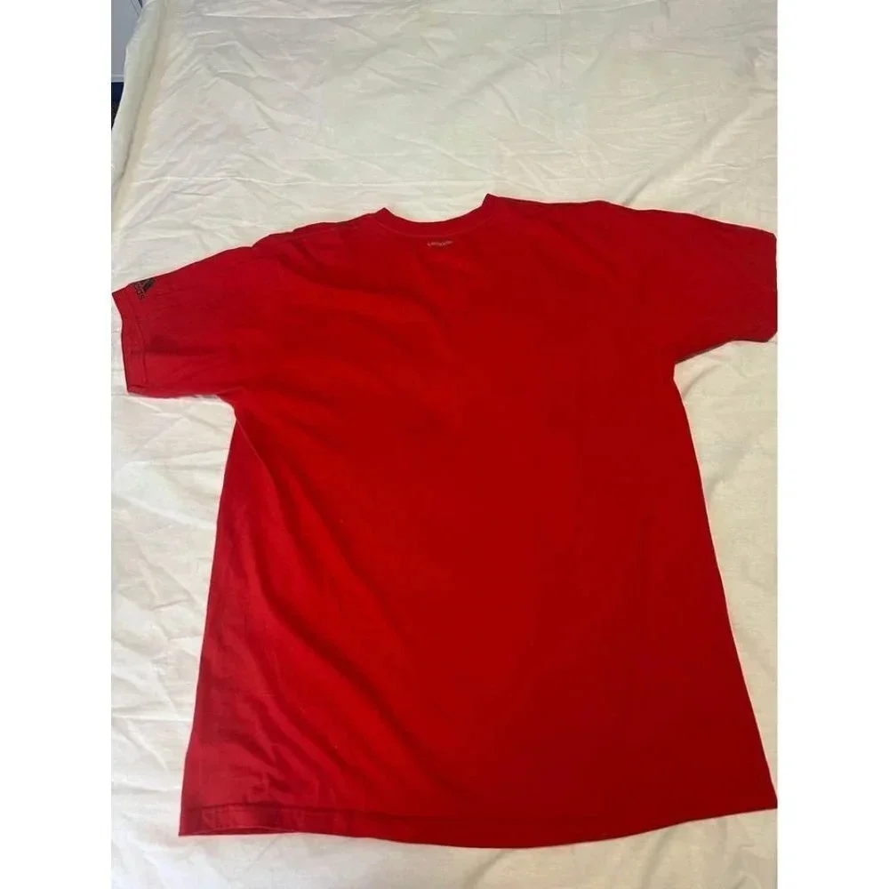 adidas Men's Short Sleeve T-Shirt Red Size Large #0450